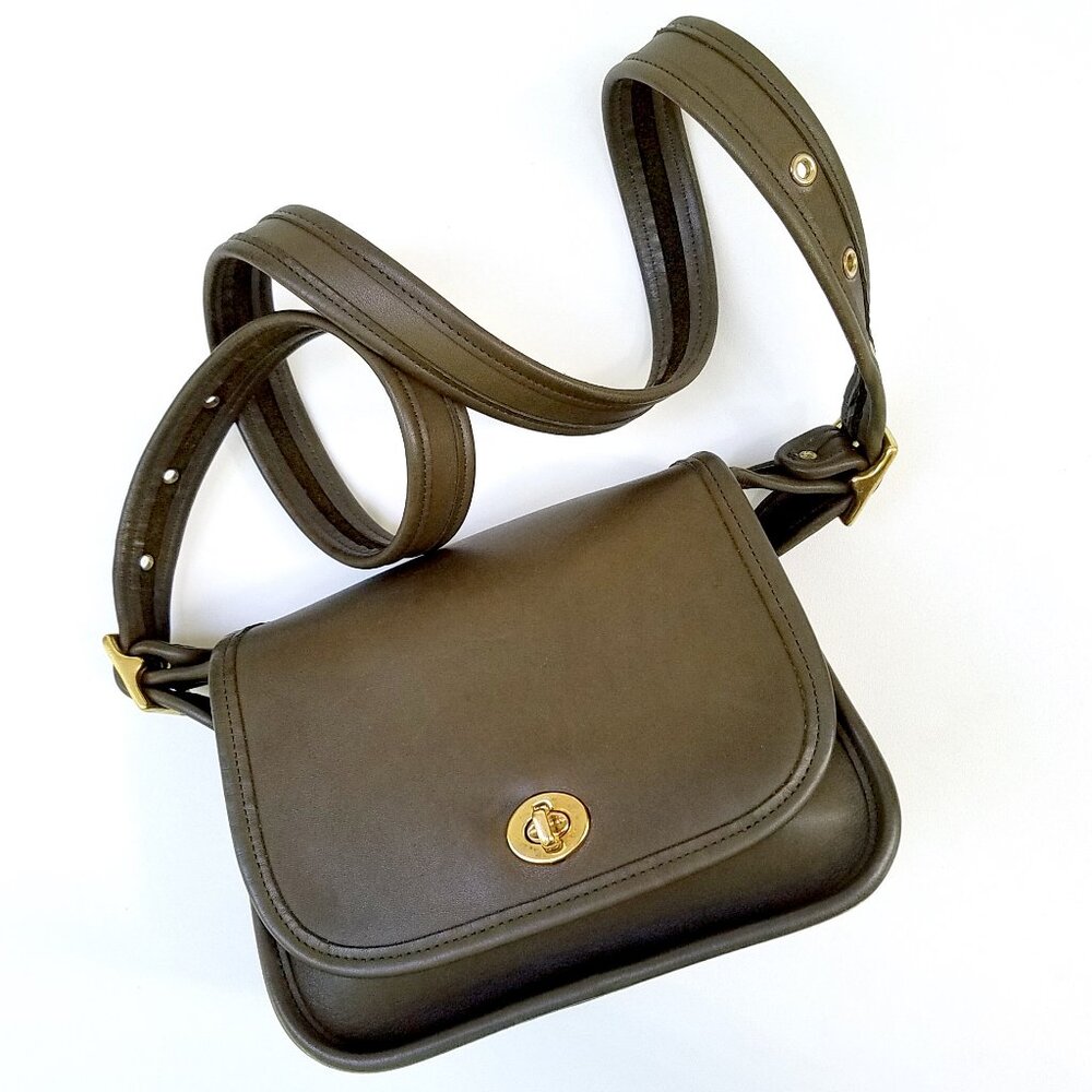 Vintage Coach Legacy Small Flap Bag Olive Green #9965 - Picture 2 of 12